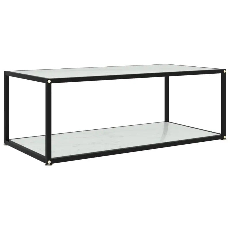 Salontafel met twee lagen van gehard glas en gepoedercoat staal - Wit / 100 x 50 x 35 cm / 1 - Salontafels
