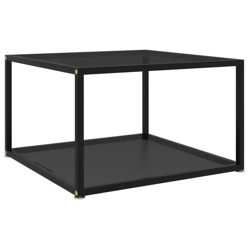 Salontafel met twee lagen van gehard glas en gepoedercoat staal - Zwart / 60 x 60 x 35 cm / 1 - Salontafels
