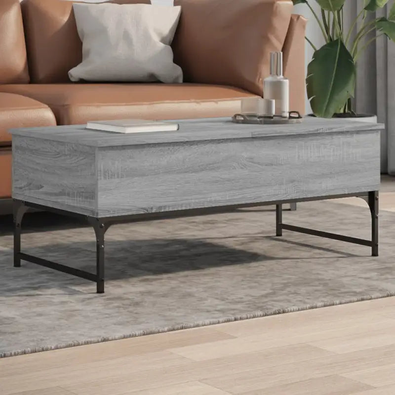 Salontafel met verstelbare poten van bewerkt hout voor stijl en duurzaamheid - Grijs sonoma / 1 / 100 cm - Salontafels