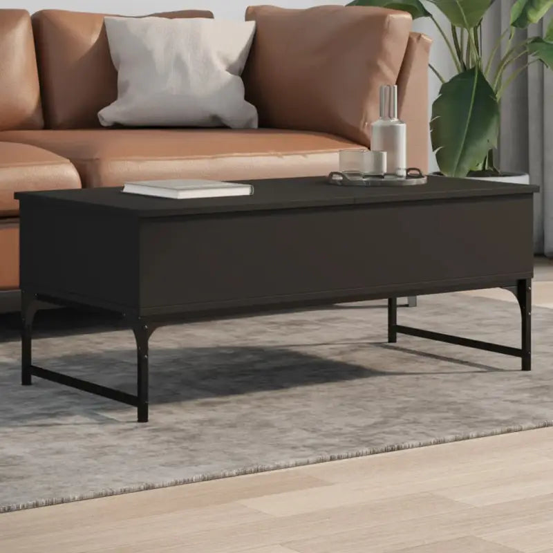 Salontafel met verstelbare poten van bewerkt hout voor stijl en duurzaamheid - Zwart / 1 / 100 cm - Salontafels