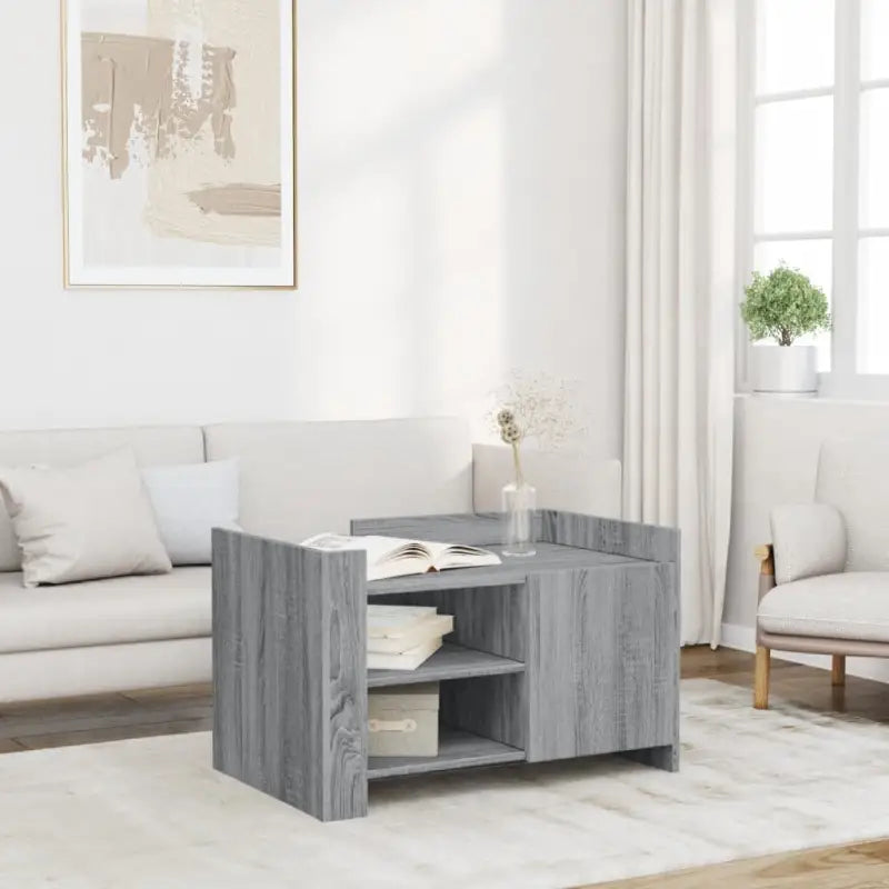 Salontafel van bewerkt hout in grijs Sonoma stijl - Grijs sonoma / 1 / 80 cm - Salontafels