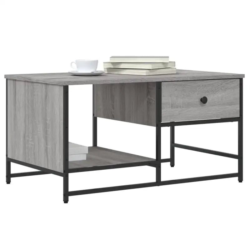 Salontafel van bewerkt hout in grijs sonoma stijl - Salontafels