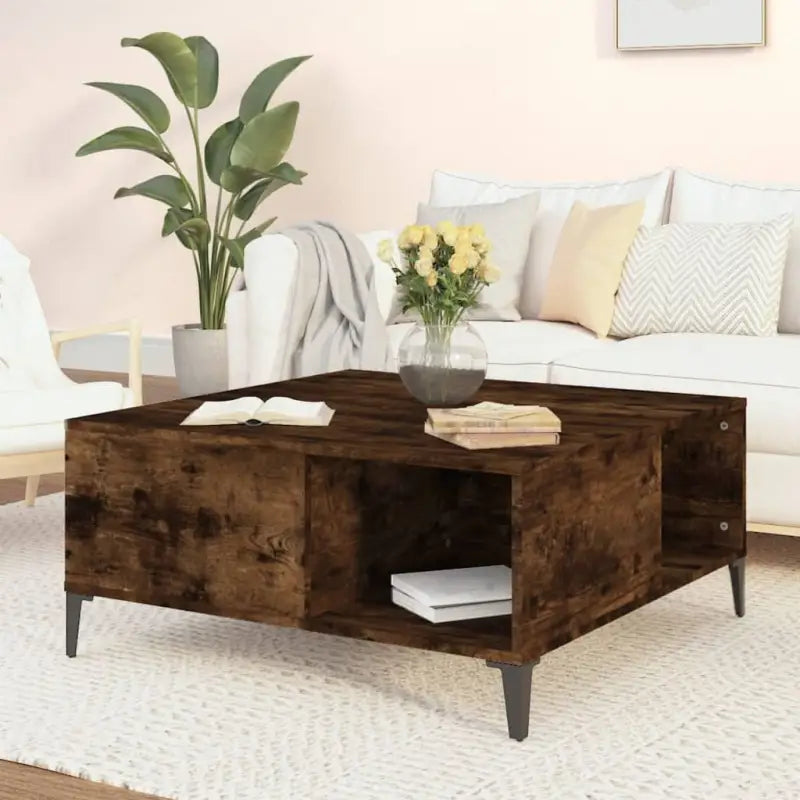 Salontafel van bewerkt hout in grijs Sonoma voor een stijlvolle kamer - Gerookt eiken / 1 - Salontafels