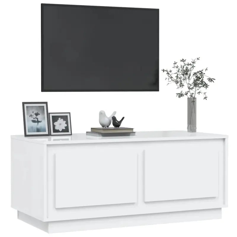 Salontafel van bewerkt hout in hoogglans wit met elegante uitstraling - Salontafels