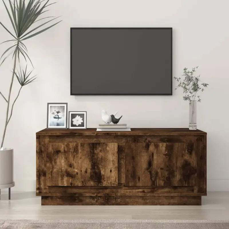 Salontafel van bewerkt hout in hoogglans wit met elegante uitstraling - Gerookt eiken / 1 - Salontafels