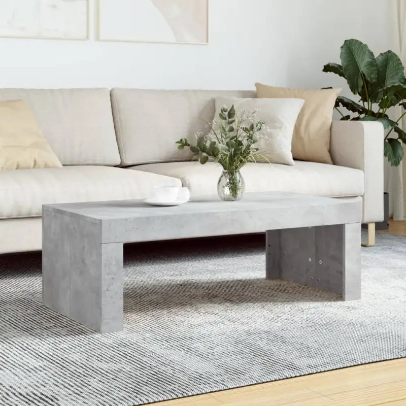Salontafel van bewerkt hout in hoogglans wit voor een elegante woonkamer - Betongrijs / 1 - Salontafels