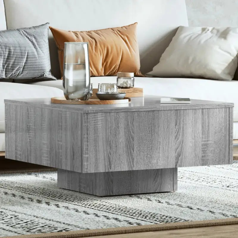 Salontafel van bewerkt hout in hoogglans wit voor een tijdloos interieur - Grijs sonoma / 1 - Salontafels