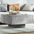Salontafel van bewerkt hout in hoogglans wit voor een tijdloos interieur - Betongrijs / 1 - Salontafels