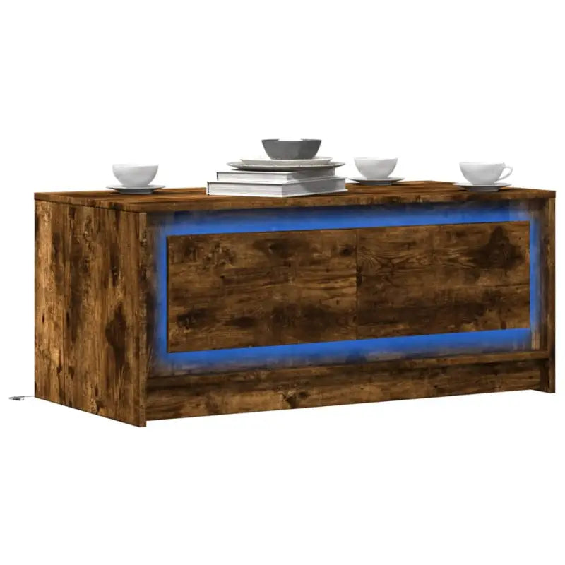 Salontafel van bewerkt hout met duurzame constructie en stabiele prijs - Gerookt eiken / 1 - Salontafels