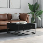 Salontafel van bewerkt hout met elegante en duurzame uitstraling - Zwart / 80 x 80 x 40 cm / 1 - Salontafels