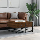 Salontafel van bewerkt hout met elegante en duurzame uitstraling - bruin eikenkleur / 80 x 80 x 40 cm / 1 - Salontafels