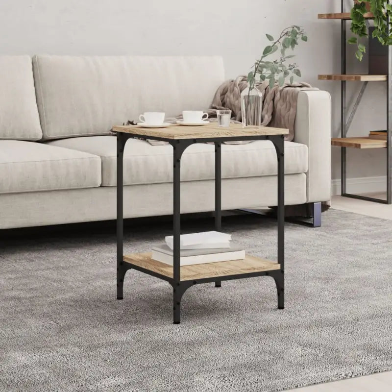 Salontafel van bewerkt hout met elegante en vochtbestendige afwerking - Sonoma eiken / 40 x 40 x 55 cm / 1 - Salontafels