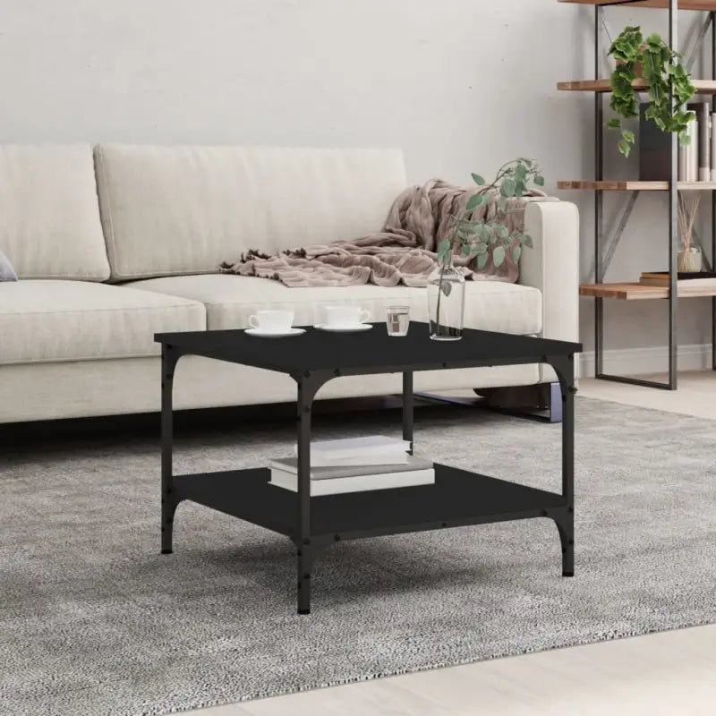 Salontafel van bewerkt hout met elegante en vochtbestendige afwerking - Zwart / 55 x 55 x 40 cm / 1 - Salontafels