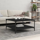 Salontafel van bewerkt hout met elegante en vochtbestendige afwerking - Zwart / 80 x 80 x 40 cm / 1 - Salontafels