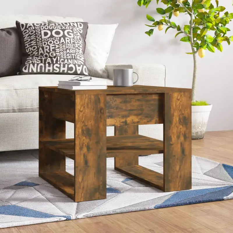 Salontafel van bewerkt hout met hoogwaardig en stabiel ontwerp - Gerookt eiken / 1 - Salontafels