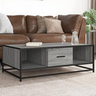 Salontafel van bewerkt hout met industrieel metalen frame - Grijs sonoma / 1 - Salontafels