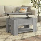 Salontafel van bewerkt hout met lift-top functie voor extra veelzijdigheid - Grijs sonoma / 79 x 49 x 42.5 cm / 1