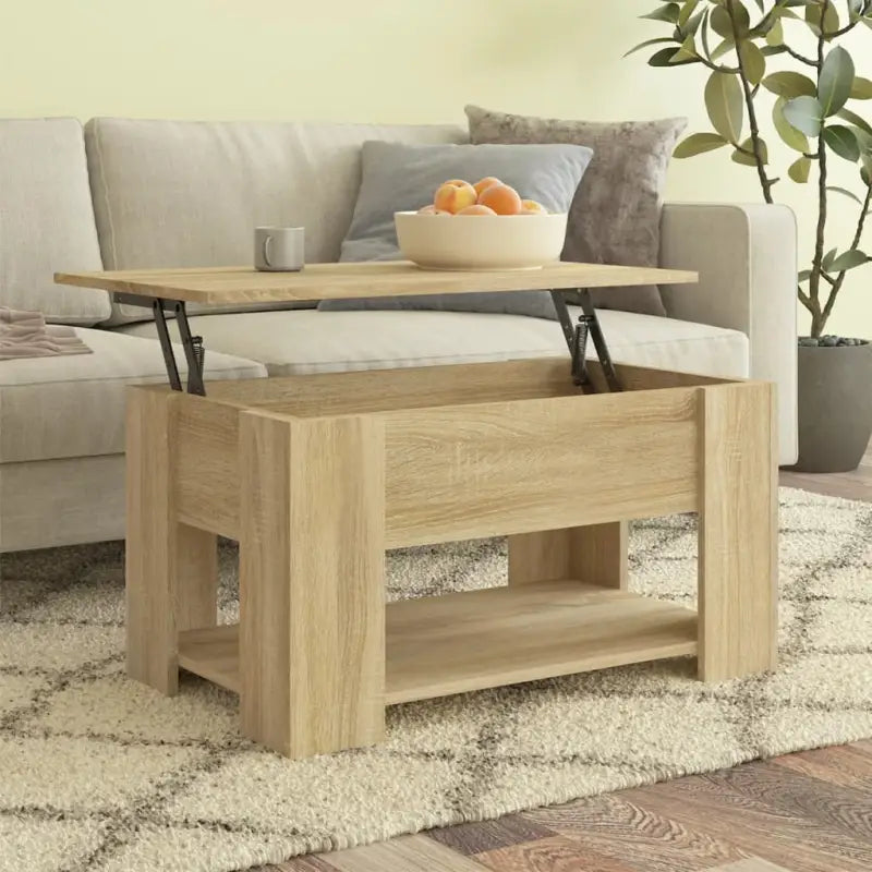 Salontafel van bewerkt hout met lift-top functie voor extra veelzijdigheid - Sonoma eiken / 79 x 49 x 42.5 cm / 1
