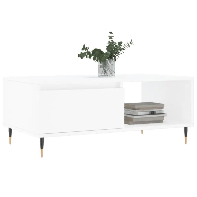 Salontafel van bewerkt hout met metalen poten voor een stijlvolle woonkamer - Salontafels