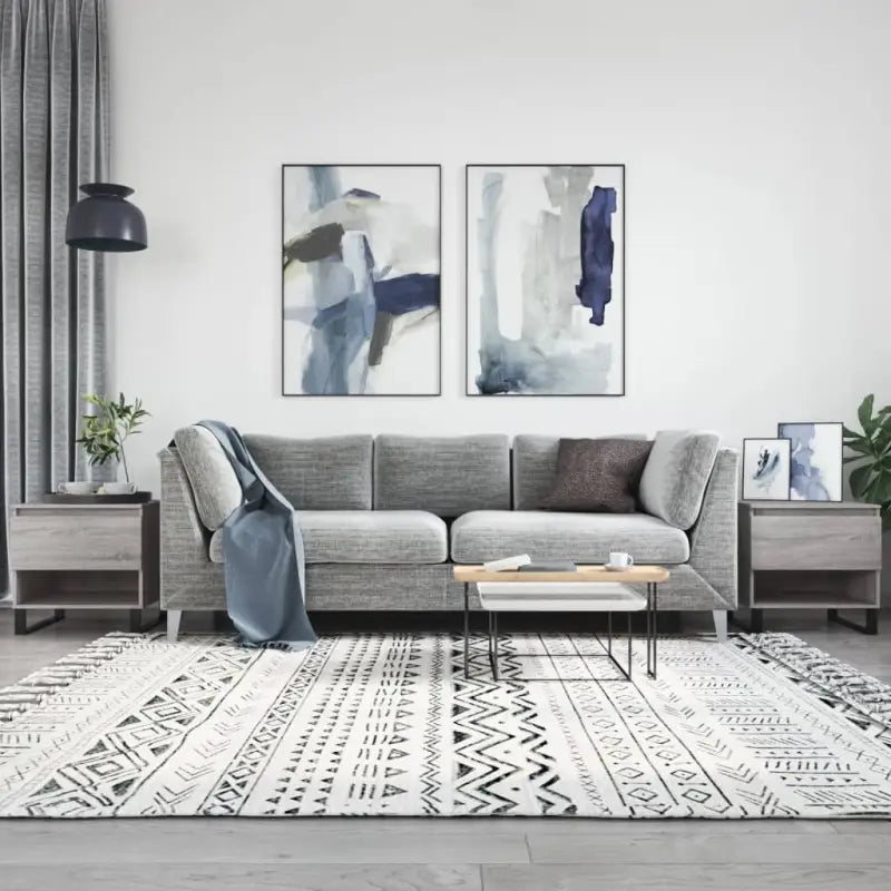 Salontafel van bewerkt hout met metalen poten voor stijlvolle woonkamer - Grijs sonoma / 2 - Salontafels