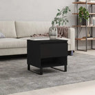 Salontafel van bewerkt hout met metalen poten voor stijlvolle woonkamer - Zwart / 1 - Salontafels