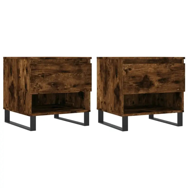 Salontafel van bewerkt hout met metalen poten voor stijlvolle woonkamer - Salontafels