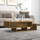 Salontafel van bewerkt hout met opbergruimte voor woonkamer en kantoor - Salontafels