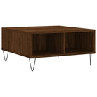 Salontafel van bewerkt hout met stevige ijzeren poten - Salontafels