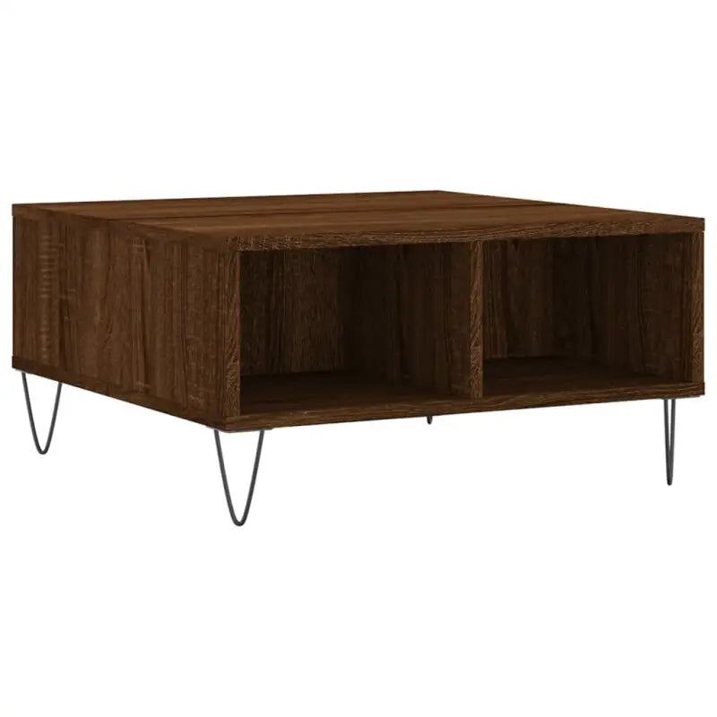Salontafel van bewerkt hout met stevige ijzeren poten - Salontafels