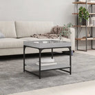 Salontafel van bewerkt hout met verstelbare poten in grijs sonoma eiken - Grijs sonoma / 49.5 x 49.5 x 45 cm / 1