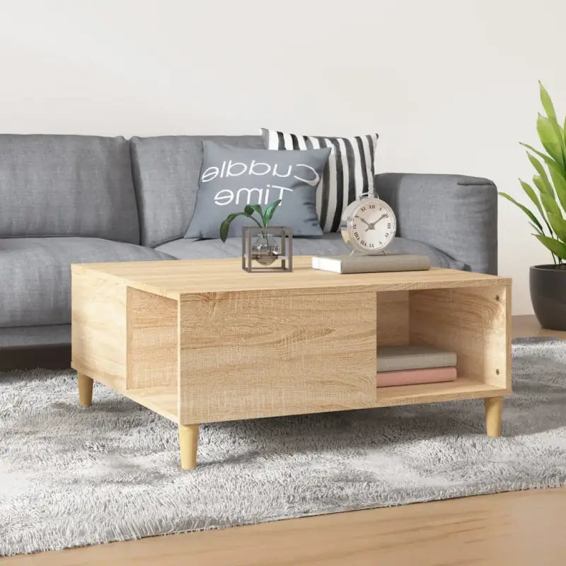 Salontafel van bewerkt hout voor een elegante en stevige uitstraling - Sonoma eiken / 1 - Salontafels