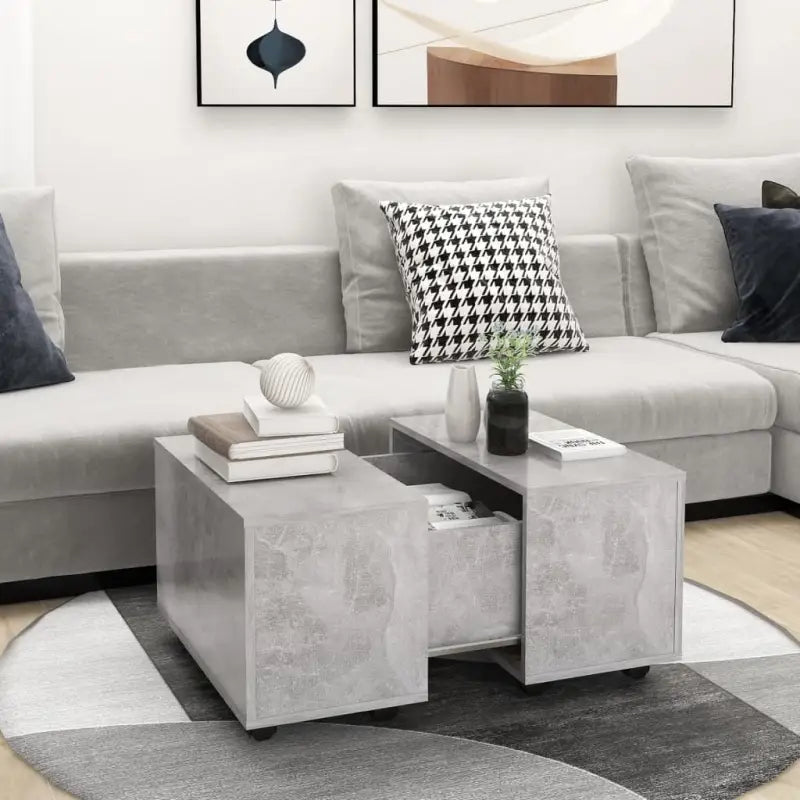 Salontafel van bewerkt hout voor een elegante uitstraling - Betongrijs / 1 - Salontafels