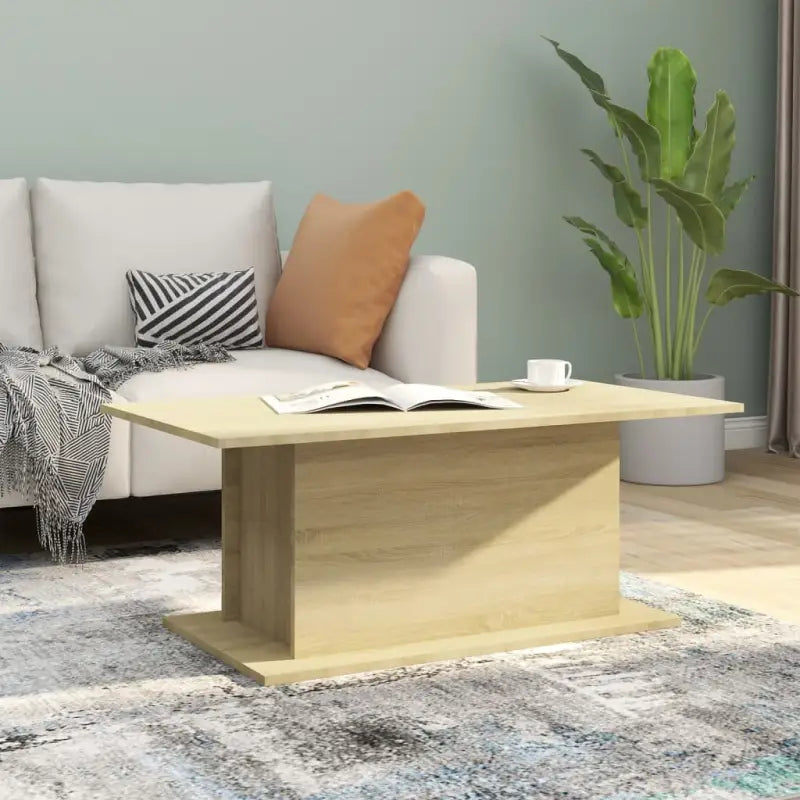 Salontafel van bewerkt hout voor een stoer en duurzame woonkamer - Sonoma eiken / 102 x 55.5 x 40 cm / 1 - Salontafels