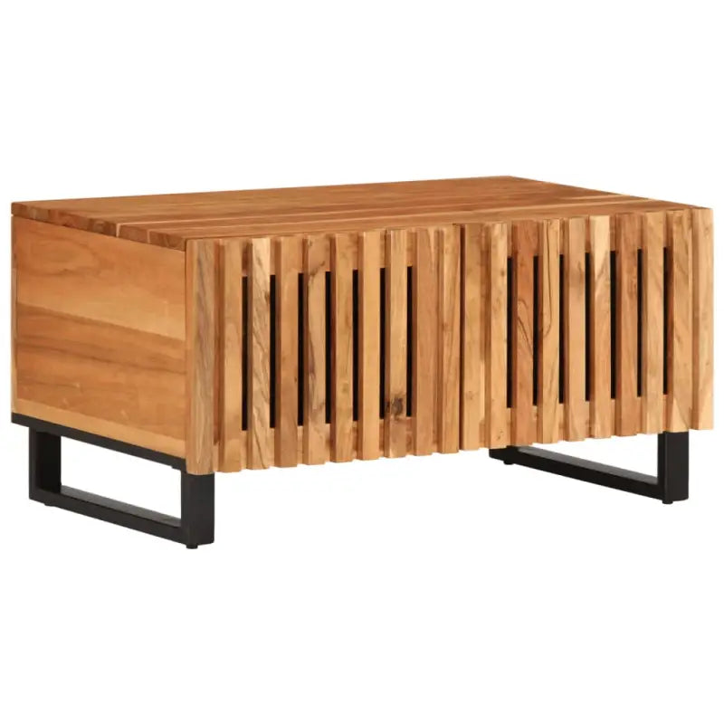 Salontafel van massief acaciahout met glazen tafelblad - Bruin / 1 / Massief acaciahout - Salontafels