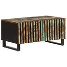 Salontafel van massief acaciahout met glazen tafelblad - Multikleur / 1 / Massief acaciahout - Salontafels