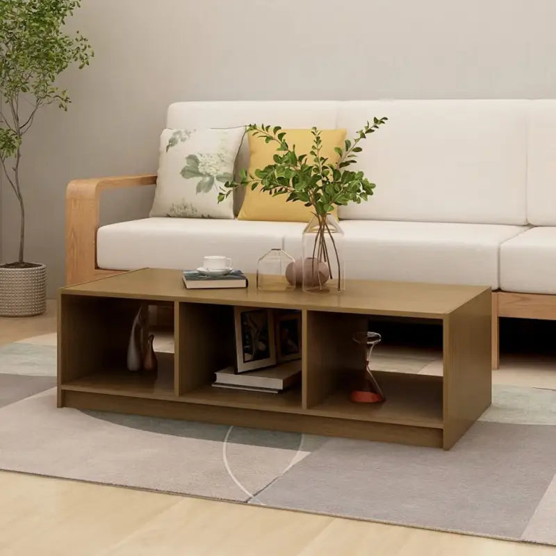 Salontafel van massief grenenhout met modern en tijdloos ontwerp - Honingbruin / 1 - Salontafels