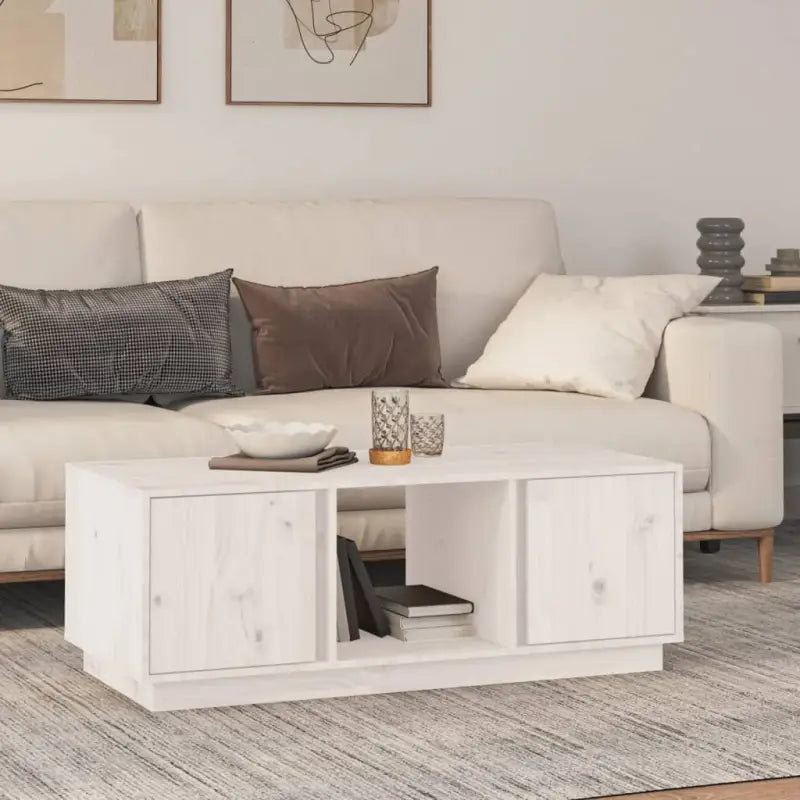 Salontafel van massief grenenhout met rustieke uitstraling - Wit / 1 - Salontafels