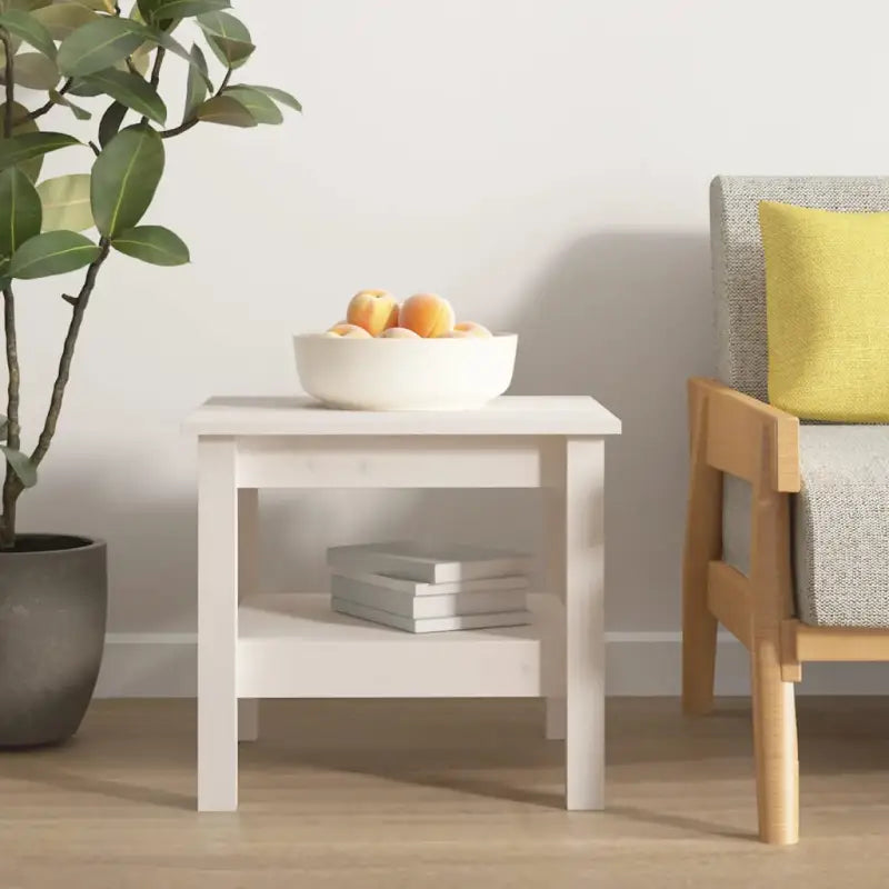 Salontafel van massief grenenhout met rustieke uitstraling - Wit / 45 x 45 x 40 cm / 1 - Salontafels