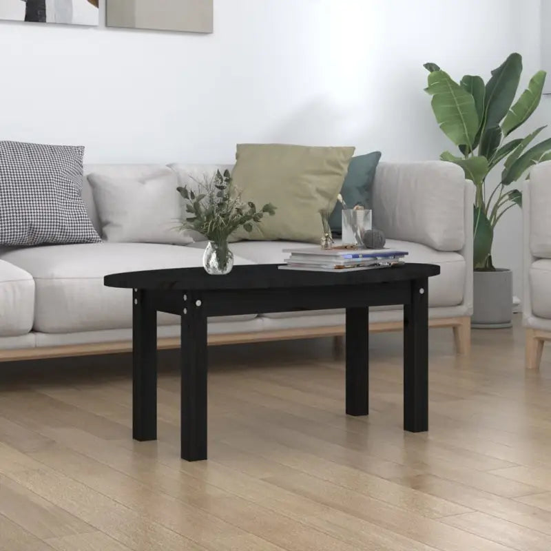 Salontafel van massief grenenhout met rustieke uitstraling - Zwart / 80 x 40 x 35 cm / 1 - Salontafels