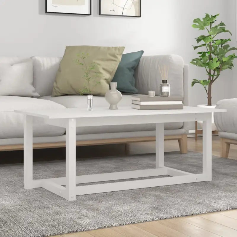 Salontafel van massief grenenhout met tijdloze stijl for ieder interieur - Wit / 110 x 55 x 45 cm / 1 - Salontafels