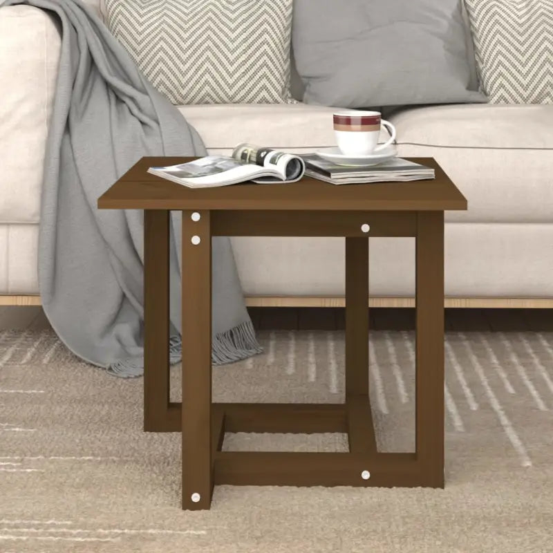 Salontafel van massief grenenhout met tijdloze stijl for ieder interieur - Honingbruin / 50 x 50 x 45 cm / 1