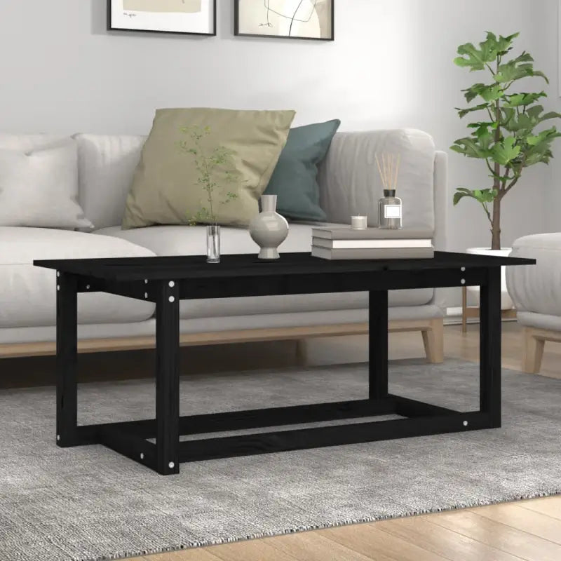 Salontafel van massief grenenhout met tijdloze stijl for ieder interieur - Zwart / 110 x 55 x 45 cm / 1 - Salontafels