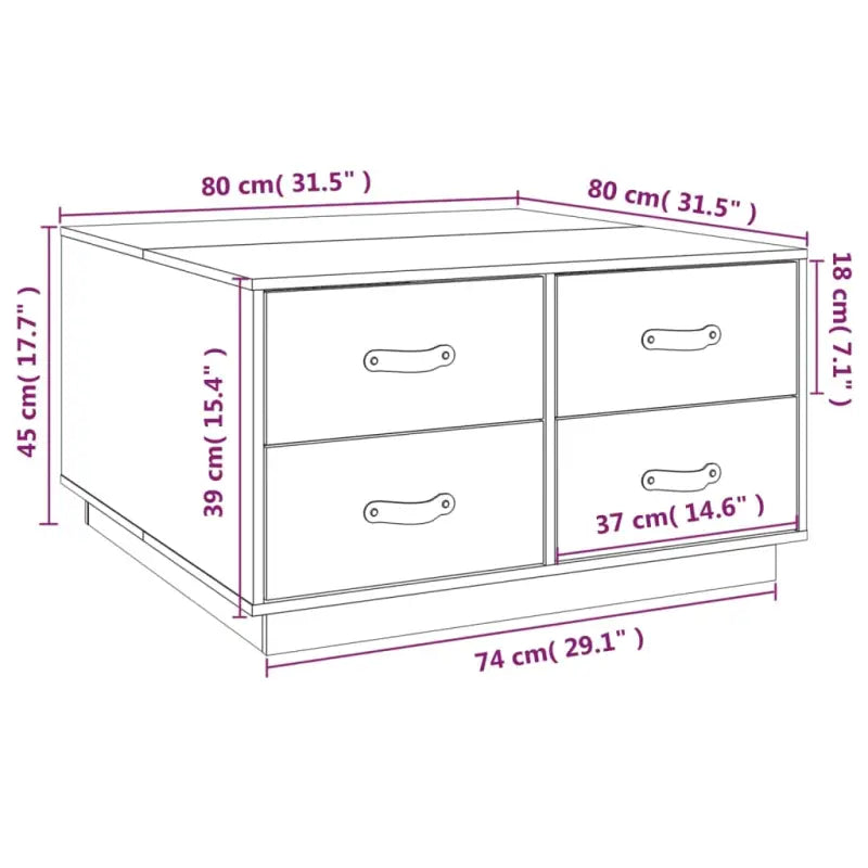 Salontafel van massief grenenhout voor een natuurlijk interieur - Salontafels