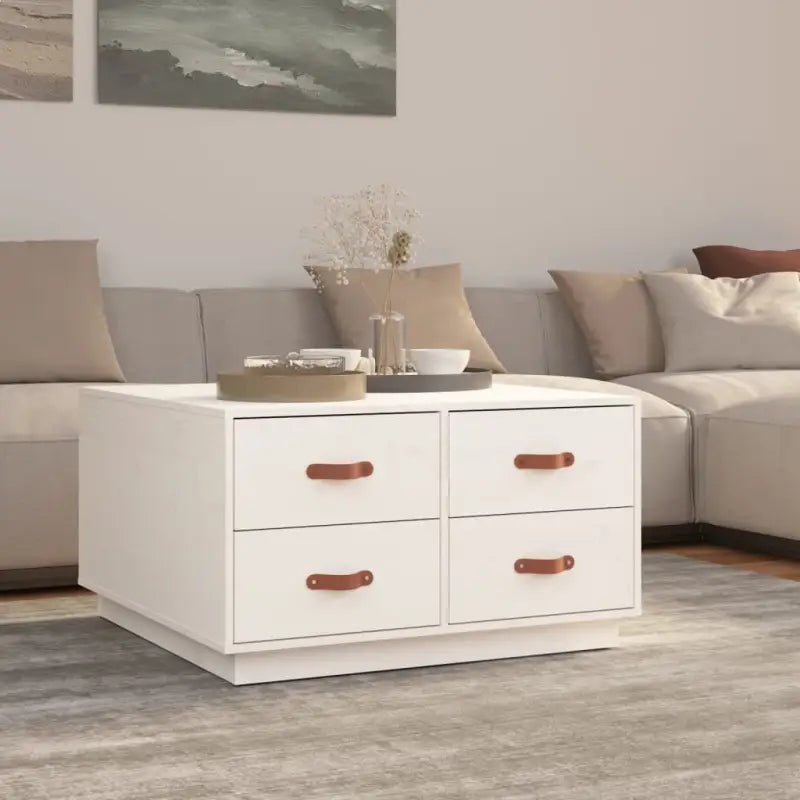 Salontafel van massief grenenhout voor een natuurlijk interieur - Wit / 1 - Salontafels