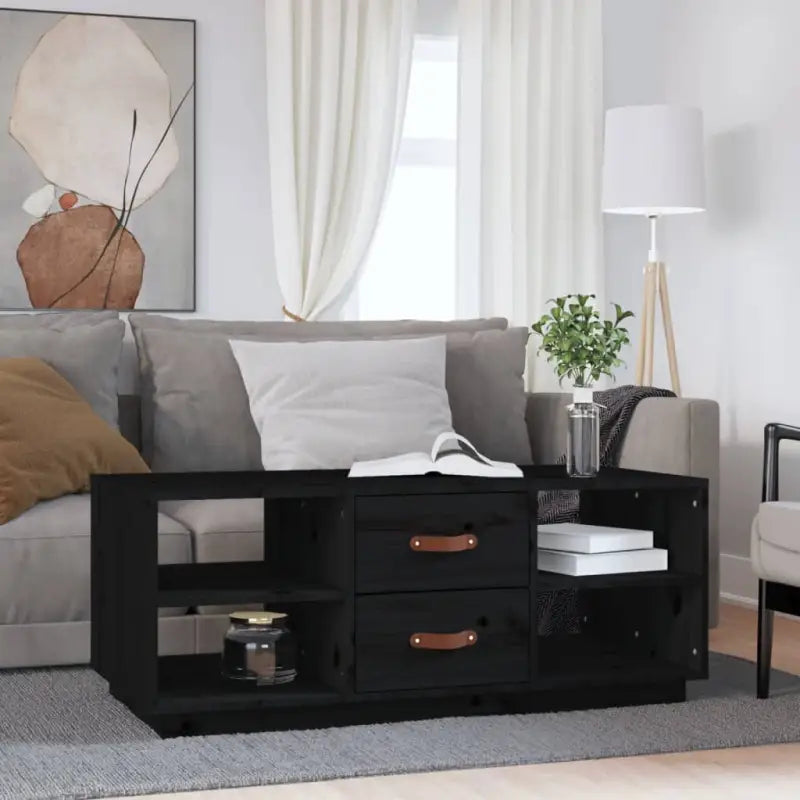 Salontafel van massief grenenhout voor een stijlvolle woonkamer - Zwart / 1 - Salontafels