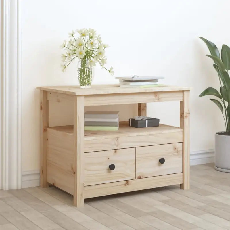 Salontafel van massief grenenhout voor extra opbergruimte - Naturel / 1 - Salontafels