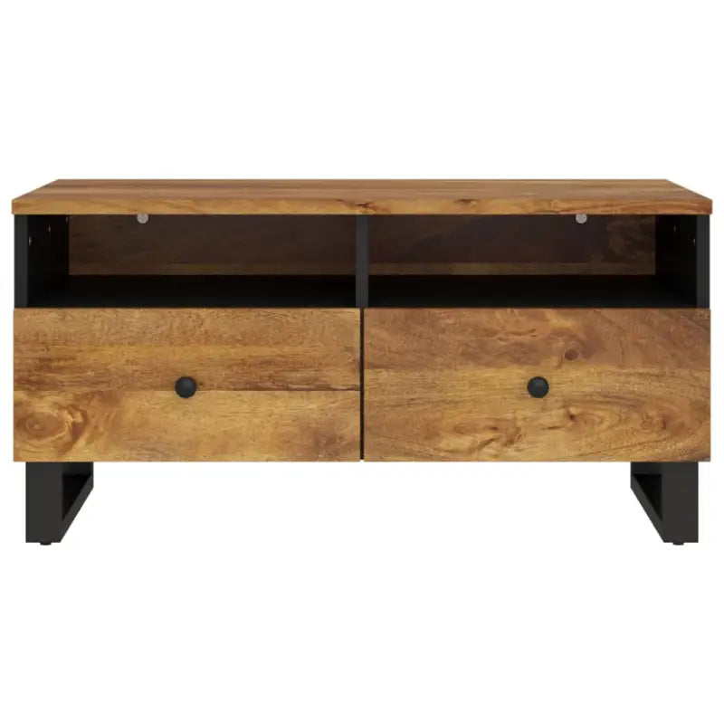 Salontafel van massief mangohout met bewerkt hout effect - Salontafels