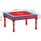 Salontafel van massief mangohout met handgeschilderde decoraties - Salontafels