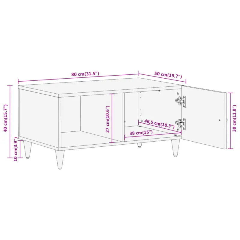 Salontafel van massief mangohout voor een elegante woonkamer uitstraling - Salontafels