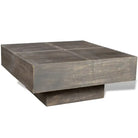 Salontafel van massief mangohout voor woonkamer en kantoor - 68 x 68 x 30 cm / 1 / Ruw mangohout - Salontafels